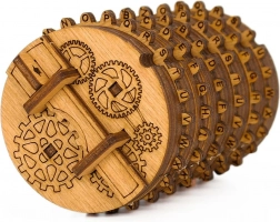 Houten puzzel Cryptex – mechanisch codeslot van berkenhout