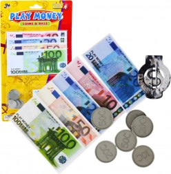 Set speelgoedgeld Euro bankbiljetten en munten