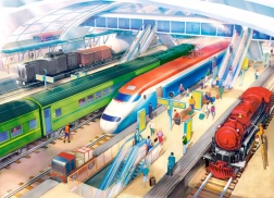 Puzzel 100 stukjes Treinstation