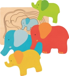 Goki meerlagige inlegpuzzel olifant