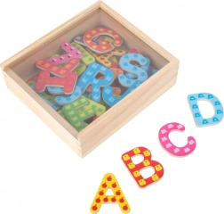 Small Foot kleurrijke magnetische houten letters 37 stuks