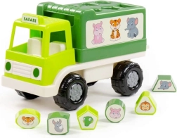 Educatieve safari-auto met vormensorteerder
