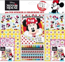 Sticker­set met kleurplaten en waskrijtjes Minnie – 500 stuks