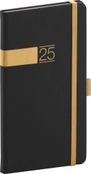 Pocketagenda Twill 2025 zwart-goud