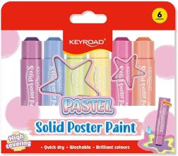 Vaste plakkaatverf KEYROAD in pastelkleuren - 6 stuks