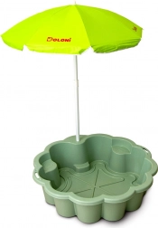 zandbak bloem EKO groen met parasol