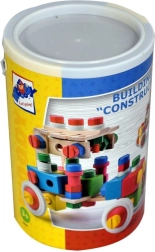 Bouwset met 140 onderdelen in een emmer