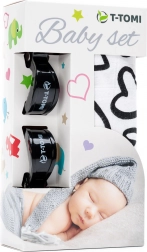 Bamboe set T-Tomi zwarte harten