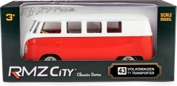 Metalen model Volkswagen T1 Samba 1:32 – rood‑wit