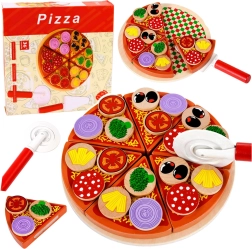Houten snijpizza met klittenband en accessoires