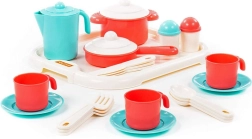 Theeservies voor drie met dienblad Nastenka