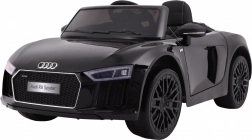 Elektrische kinderauto Audi R8 Spyder zwart met lak, MP3-radio en LED-verlichting