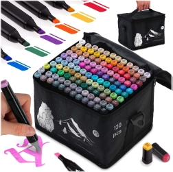 Alcoholmarkers Nukido met tas, 120 stuks