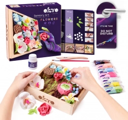 OKTO ROMANCE Creatieve modelleringsset DIY bloemen met houten frame 21x21 cm