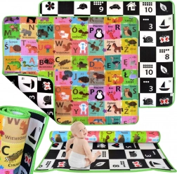 Humbi foam dubbelzijdige educatieve speelmat schaakbord, Poolse alfabet en cijfers 180 × 150 × 1,5 cm