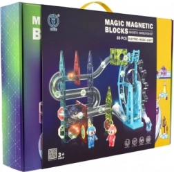 Magnetische knikkerbaan 80 delen met licht en muziek