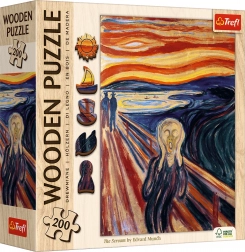 Houten dubbelzijdige puzzel TREFL – EDVARD MUNCH: De Schreeuw, 200 stukjes