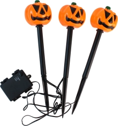 LED tuinprikker pompoen Halloween, set van 3 stuks, 30 cm