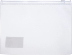 Transparante map met rits voor documenten