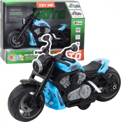 Blauwe kinder­motor met LED‑lichten en geluiden