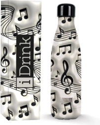 Witte thermosfles Music 500 ml
