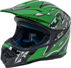 Groene enduro motorhelm