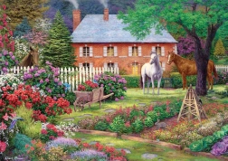 Puzzel Tuin met paarden 1500 stukjes