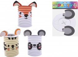 Lampion cilinder met diermotieven 15 cm