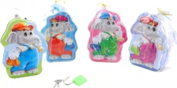 Metalen spaarpot olifant met slot