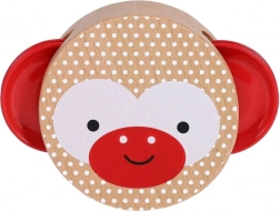 Houten tamboerijn met aapje PETIT COLLAGE