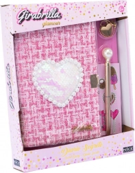 Tweed dagboek met paillettenhart