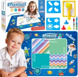 Woopie watertekenmat XXL 100 × 80 cm – ruimte, blauw