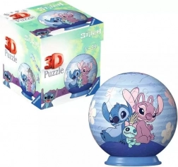 3D puzzelbal DISNEY Stitch en Angel 54 stukjes