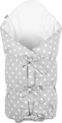 Klassieke vetersluiting-wikkel New Baby grijs met stippen