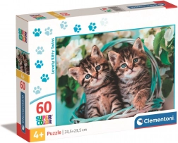 Puzzle CLEMENTONI 60 stukjes – kittens in mandje