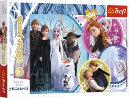 Puzzel 100 stukjes met glitter – DISNEY FROZEN 2: in de gloed van de liefde
