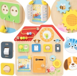 Houten activiteitenbord Huis Viga