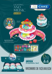 Speelset verjaardagstaart met licht en geluid