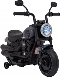 Elektrische kindermotor Chopper Faster met FM-radio, audiopaneel en LED – Grijs