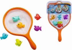 Landing-net met gekleurde visjes