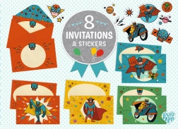 DJECO geschenkset uitnodigingen Superhelden