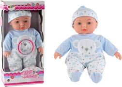 Babypop Blauw pyjama met berenmuts Geluiden