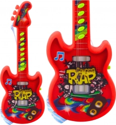 Kinder elektrische gitaar met melodieën en solmisatie rood