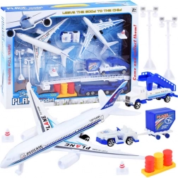 Luchthaven set speelgoed vliegtuigen en voertuigen