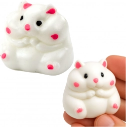 Antistress squishy knijpspeeltje witte hamster 5 cm