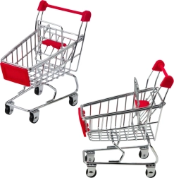 Mini metalen winkelwagentje voor kinderen en poppen – decoratie en organizer