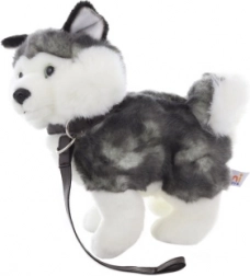 Pluche Husky met riem 25 cm