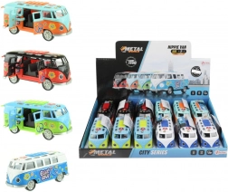 retro autobus met terugtrekmotor met licht en geluid 12 cm