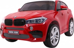 elektrische BMW X6 M speelgoedauto XXL voor 2 kinderen, rode lak, afstandsbediening en zitje van eco-leer