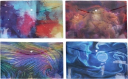 Plastic documentenmap met drukknoop A4, mix kleuren